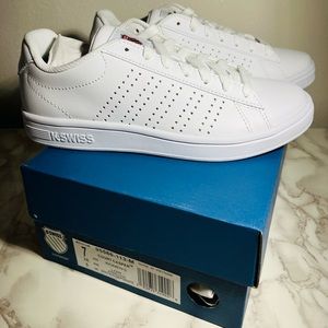 KSwiss White Court Casper Leather Low Top Lace Up Sneakers Women’s 7